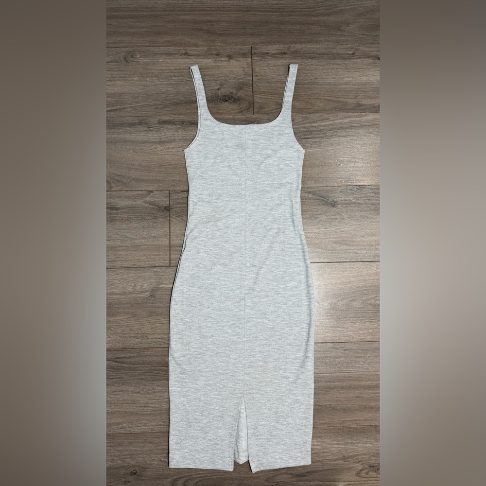 ZARA Sleeveless Light Gray Tank Dress - Classic Bodycon-BRAND NEW